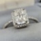Silver Moissanite Ring With Gemstone Report 2.44g Ring Size 8
