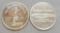 (2) 1 Troy Oz .999 Fine Silver The Pueblo Chieftain Coins