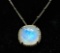 Moonstone and Diamond Necklace Non Magnetic 4.8g