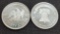 (2) 1 Troy Oz .999 Fine Silver Liberty Silver Round Coins