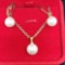Pearl Pendant necklace With Pearl Earrings 10.33g