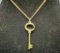925 Gold Tone Golden Key Necklace 2.55g