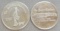 (2) 1 Troy Oz .999 Fine Silver The Pueblo Chieftain coins