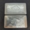 (2) 1 Troy Oz .999 Fine Titanium Buffalo Bars