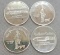 (4) 1 Troy Oz .999 Fine Silver The Pueblo Chieftain Coins