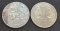 (2) 1985 1 Troy Oz .999 Fine Silver Liberty Face Round Coins