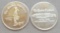 (2) 1 Troy Oz .999 Fine Silver The Pueblo Chieftain Coins