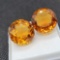 Stunning Pair Of Round Cut Orange Fanta Citrine Gemstones 23.15ct
