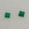 Pair of Square Cut Green Emerald Gemstones 0.31ct