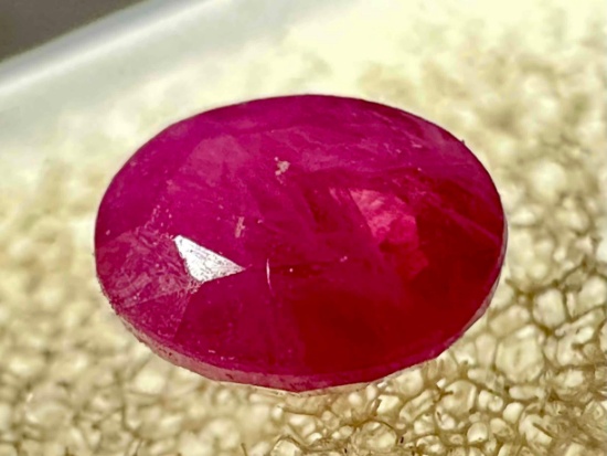 Oval Cut .58ct Opaque Ruby Gemstone
