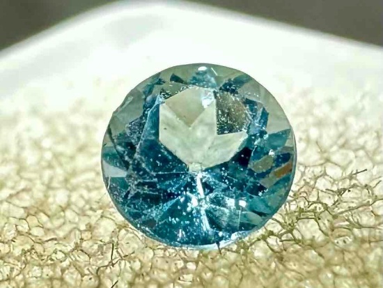 Round Cut .58ct Blue Topaz Gemstone