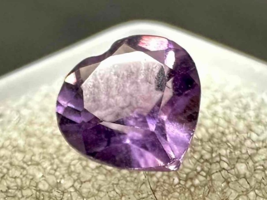 Heart Cut .76ct Amethyst Gemstone
