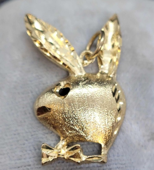 14kt Gold PlayBoy Pendant 4.44g