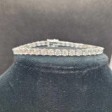 Silver 925 Moissanite Diamond Bracelet With Gemstone Report 13.01g