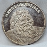 1 Troy Oz .999 Fine Silver Merry Christmas Round Coin