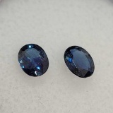 Pair of Oval Cut Blue Sapphire Gemstones 0.80ct