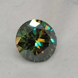 Brilliant Round Cut Green Moissanite Diamond Gemstone 0.95ct With GRA Certificate