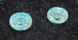 Pair Of Oval Cut Sea Blue Topaz Gemstones 2.10ct
