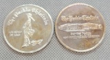 (2) 1 Troy Oz .999 Fine Silver The Pueblo Chieftain Coins