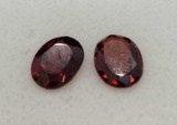 Pair of Oval Cut Red Garnet Gemstones 3.17ct
