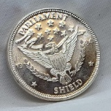 1 Troy Oz .999 Fine Silver Parliament Shield Round Coin