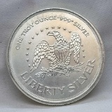 1 Troy Oz .999 Fine Silver Liberty Silver Round coin