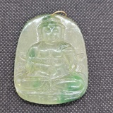 Carved Jade Buddha Pendant 25.0g