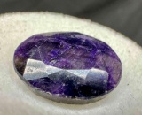 22.6ct Oval Cut Opaque Purple Sapphire Gemstone