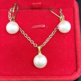 Pearl Pendant necklace With Pearl Earrings 10.33g