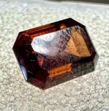 Fancy faceted Emerald cut Malaya Zircon Gemstone - 3.4ct.