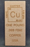 One Pound .999 Fine Copper Bar