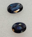 Pair of Dark Blue Oval Cut Sapphire gemstone 1.0ct