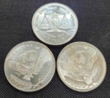 (3) 1 Troy Oz .999 Fine Silver Round Coins