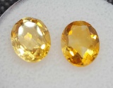 Pair of Oval Cut Yellow Citrine Gemstone 3.01ct