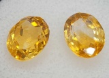 Pair Of Oval Cut Yellow Citrine Gemstone 3.81ct