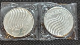 (2) APMEX 1 Troy Oz .999 Fine Silver Round Coins