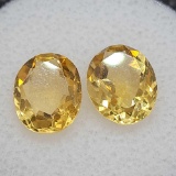 Pair Of Oval Cut Yellow Citrine Gemstone 3.19ct