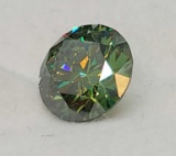 Green Brilliant Cut Moissanite Diamond Gemstone With GRA Certificate 0.90ct
