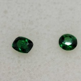 Green Tsavorite Gemstones Round and Cushion cut 0.58ct