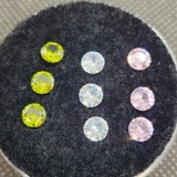 Round Cut Pink Yellow and White Tourmaline Gemstones 5.40ct