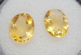 Pair Of Oval Cut Yellow Citrine Gemstone 2.87ct