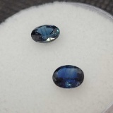 Pair of Oval Cut Dark Blue Sapphire gemstone 0.87ct