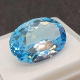 Oval Cut Blue Topaz Gemstone 16.88ct