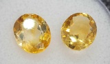 Pair of Oval Cut Yellow Citrine Gemstone 3.14ct