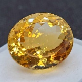 Oval Cut Yellow Citrine Gemstone 17.40ct