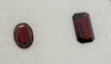 Red Garnet gemstone Oval and Baguette Cut