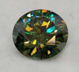 Brilliant Round Cut Green Moissanite Diamond Gemstone With GRA Certificate 1.0ct