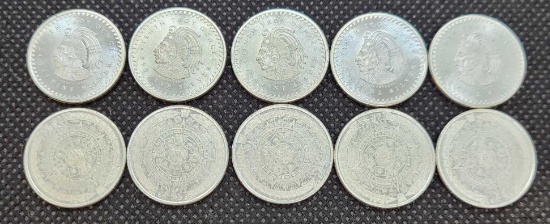(10) 1/10 Oz .999 Fine Silver Aztec Small Coins