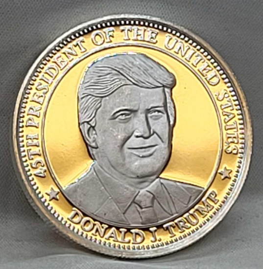 1 Troy Oz .999 Fine Silver Donald Trump Round Coin
