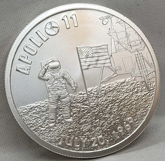 Apollo 11 50th Anniversary 1 Troy Oz .999 Fine Silver BU Coin